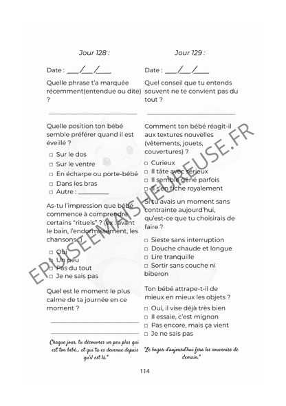 Épuisée mais heureuse ! Carnet de bord à remplir de 0 à 12 mois