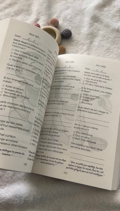 Épuisée mais heureuse ! Carnet de bord à remplir de 0 à 12 mois